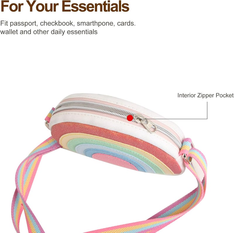cotmcor Store Toddler Purse Valentines Gifts for Kids: 2 3 4 5 6 7 8 Year Old Girl Birthday Gift, Toys for Ages 2-4 Rainbow Crossbody Bag - Image 4